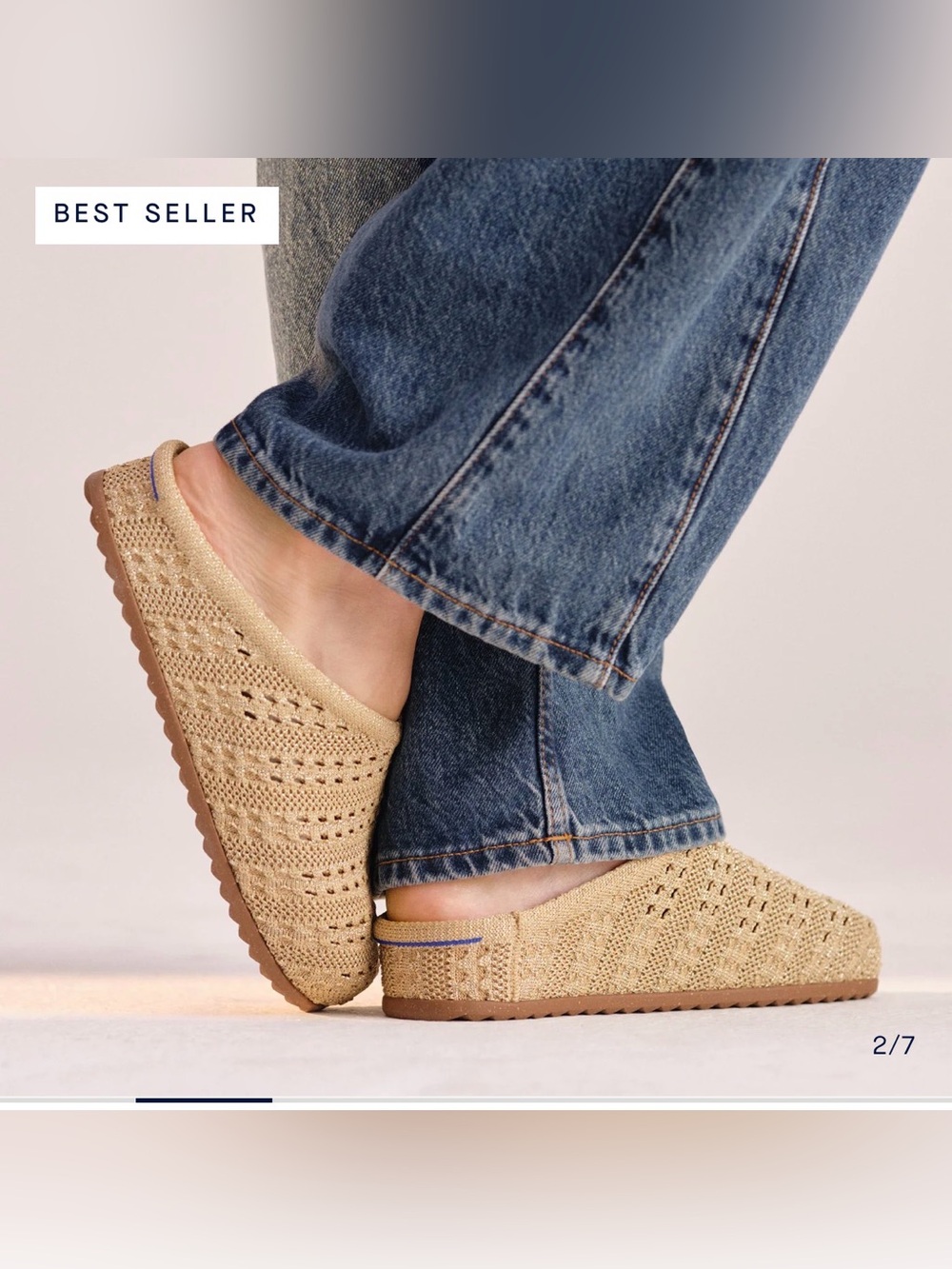 New ROTHYS The Casual Clogs Metallic Golden Crochet Women's 8